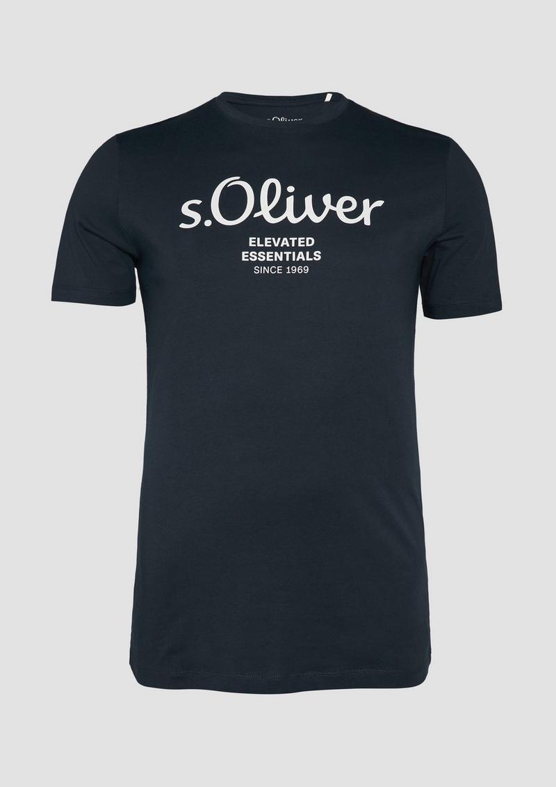 s.Oliver T-Shirt mit Logo-Print - navy