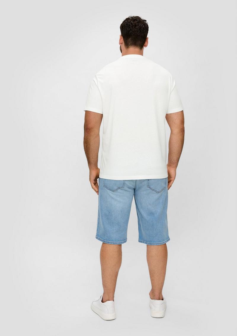 s.Oliver Baumwoll-T-Shirt mit Frontprint - weiß