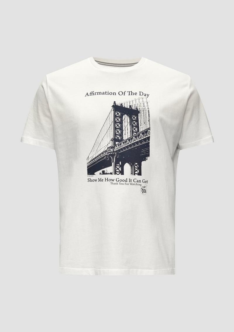 s.Oliver T-Shirt mit Print - weiß