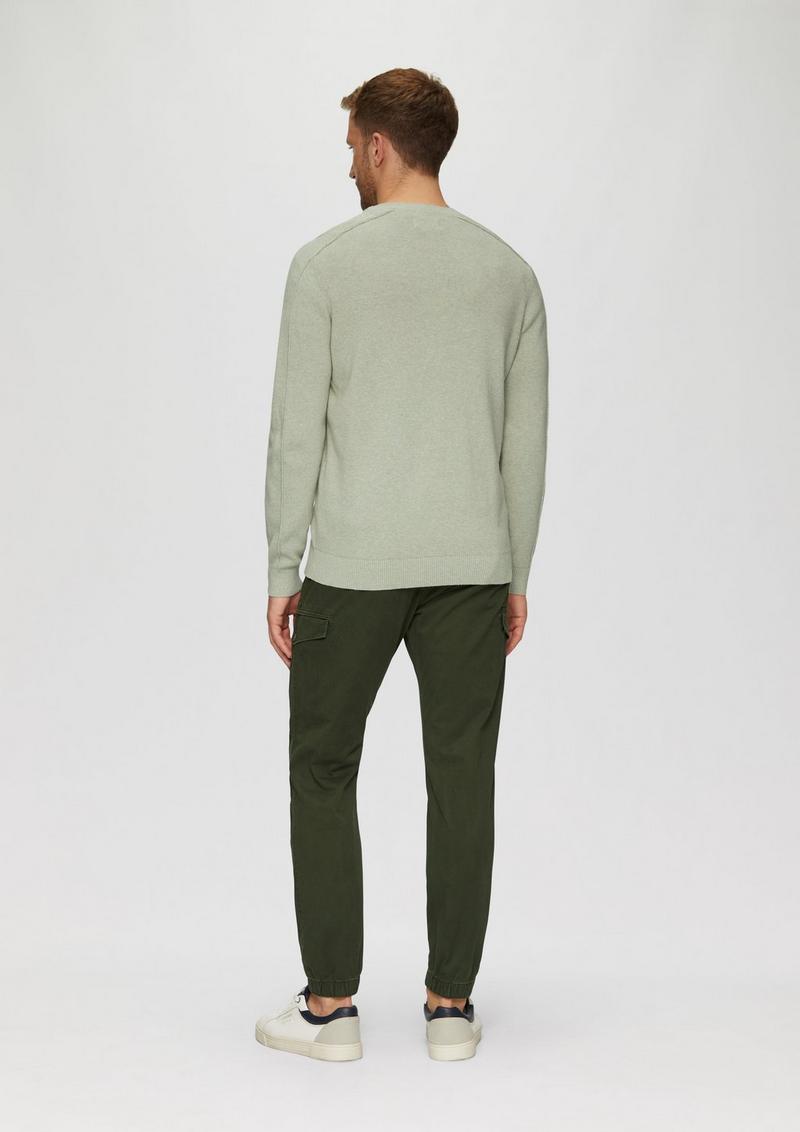 s.Oliver Strickpullover mit Nahtdetails und Logo - sandfarben