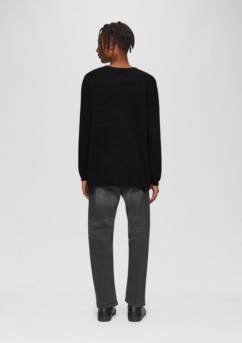 s.Oliver Strickpullover in Melange-Optik - navy