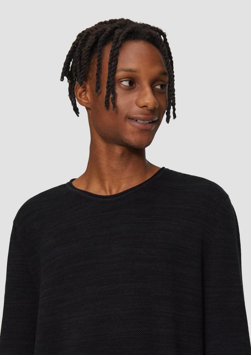s.Oliver Strickpullover in Melange-Optik - navy
