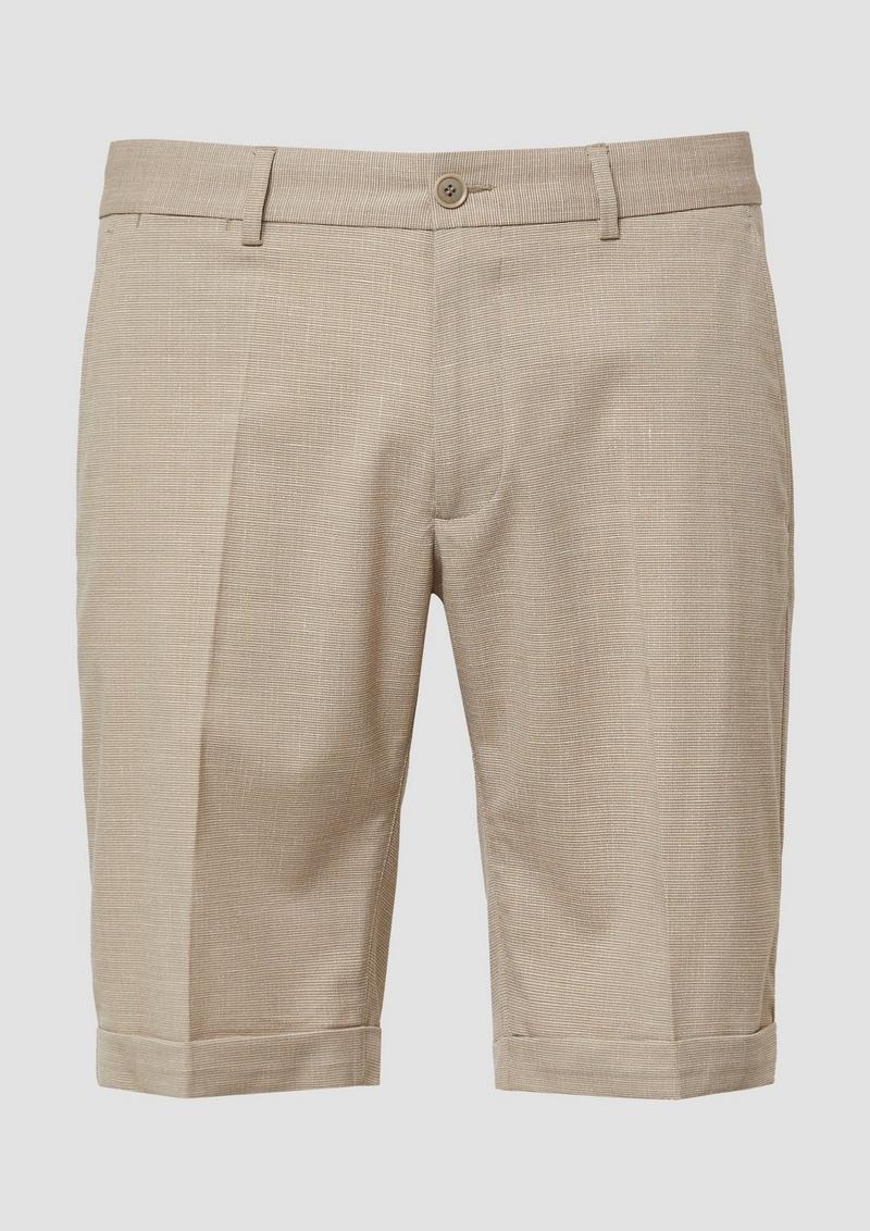 s.Oliver Fein gemusterte Bermuda im Regular Fit - beige