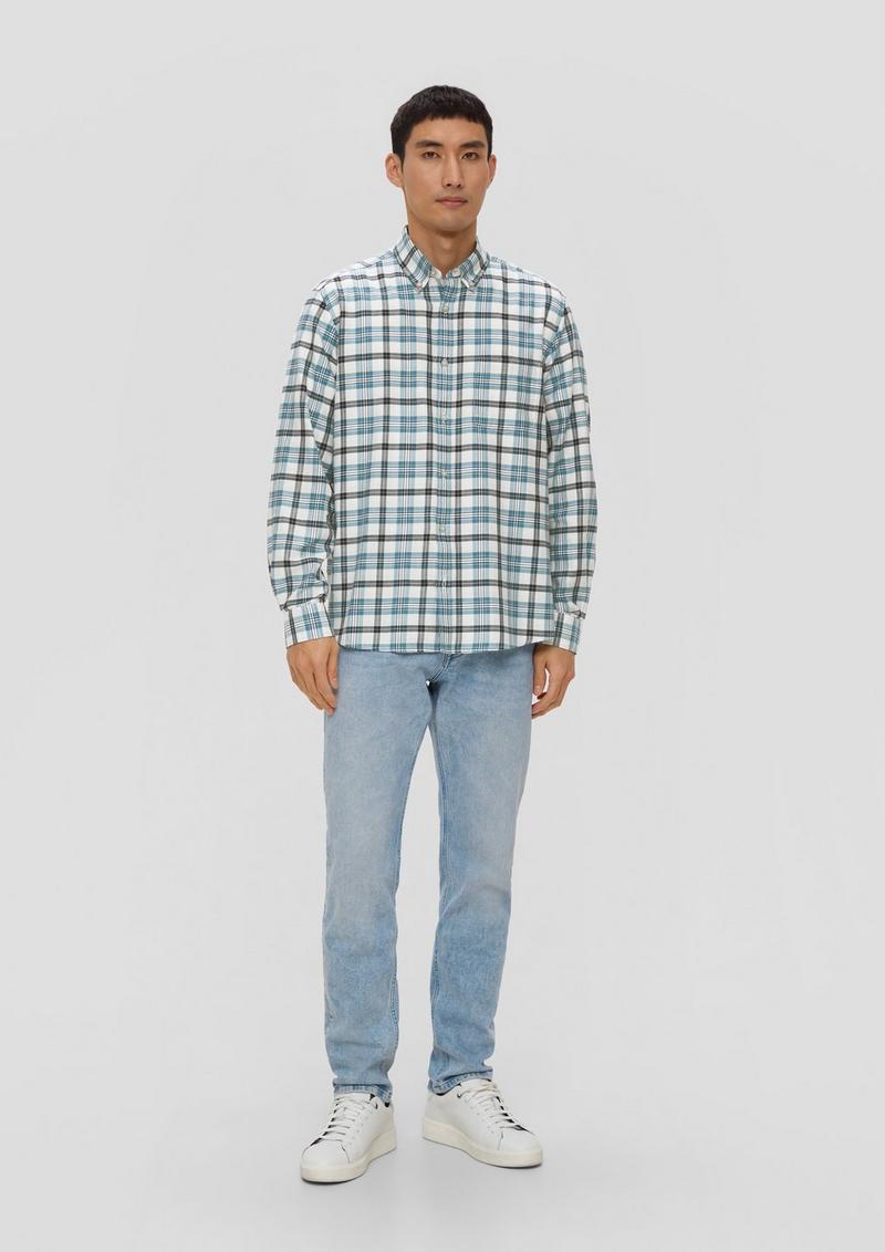 s.Oliver Regular: Button Down-Hemd - weiß