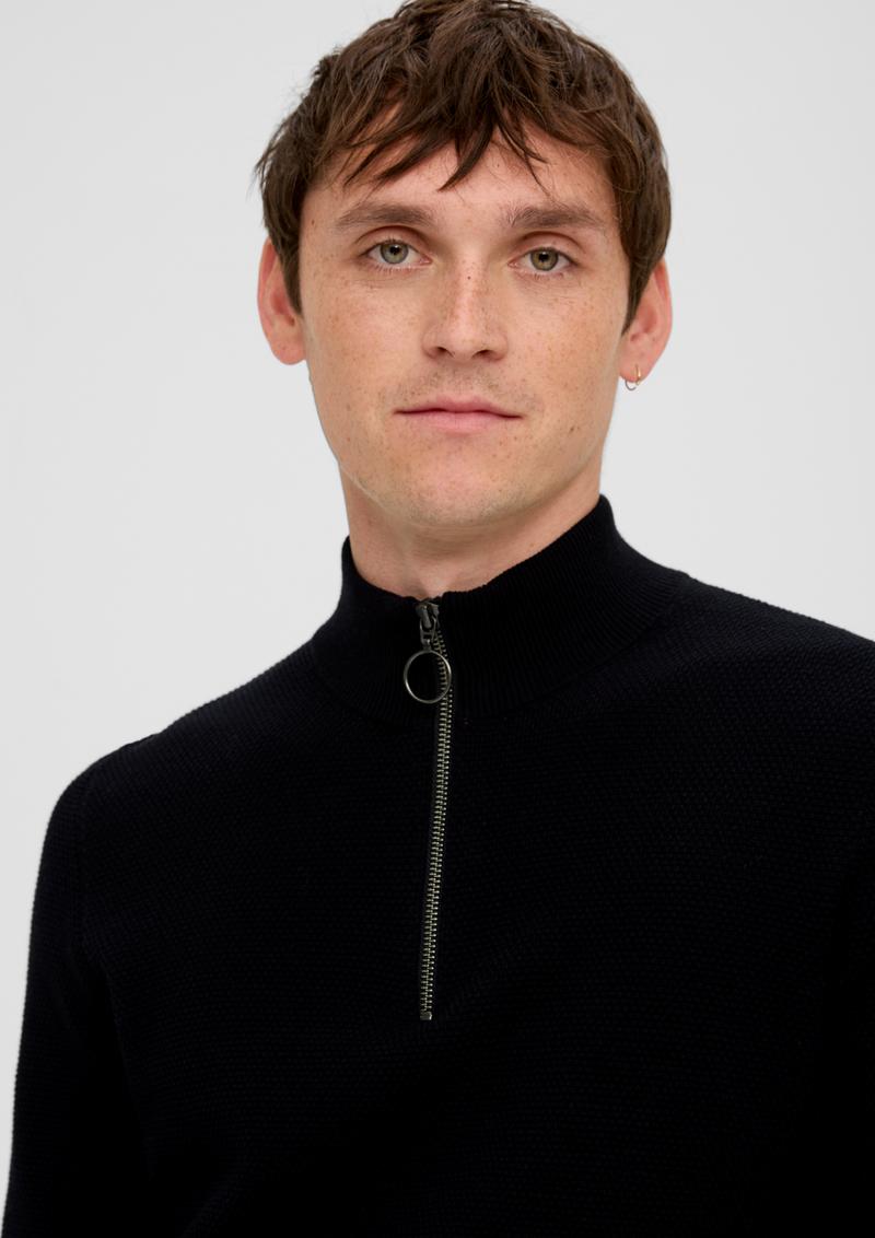 s.Oliver Pullover aus Strukturstrick - schwarz