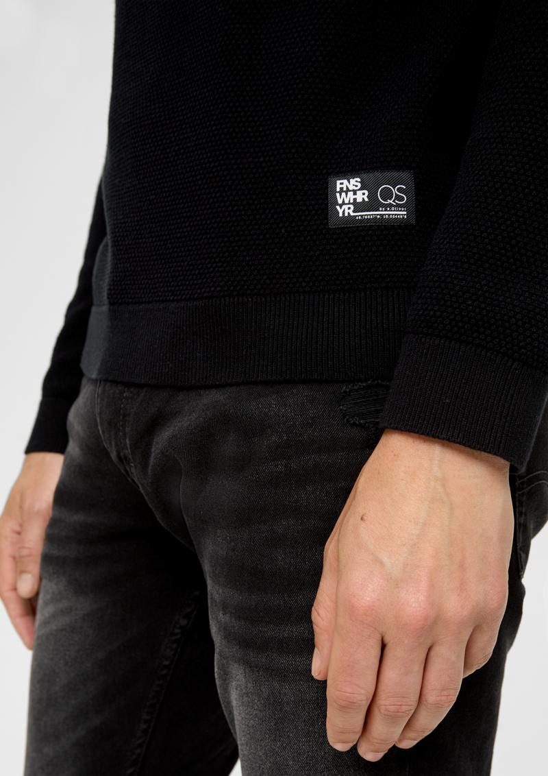 s.Oliver Pullover aus Strukturstrick - schwarz