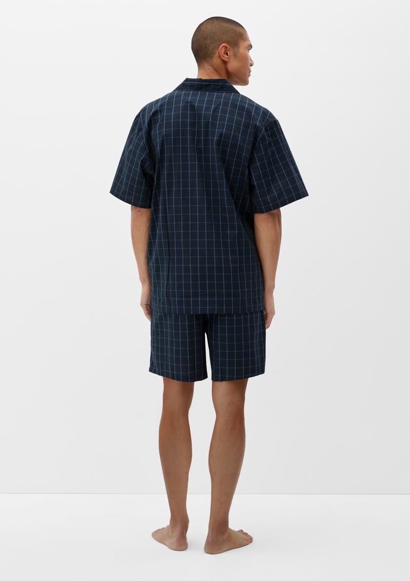 s.Oliver Kurzer Pyjama aus Baumwolle - tiefblau