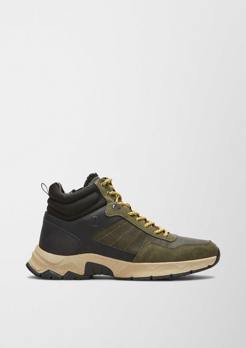 s.Oliver Sneaker im Materialmix - olivgrün