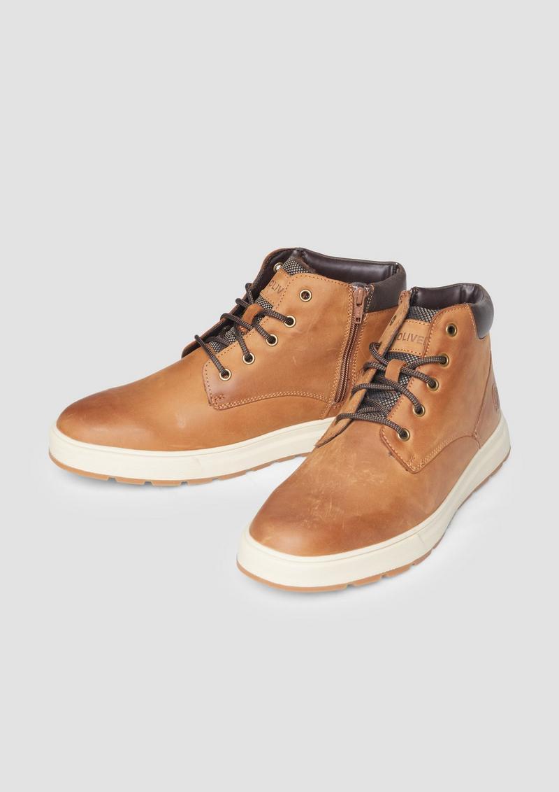 s.Oliver Stiefel aus Leder - cognac