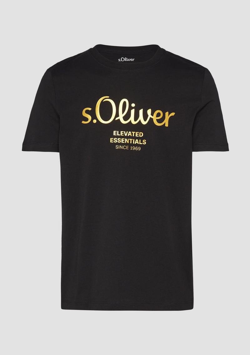 s.Oliver T-Shirt mit Gold- oder Silber-Print - schwarz