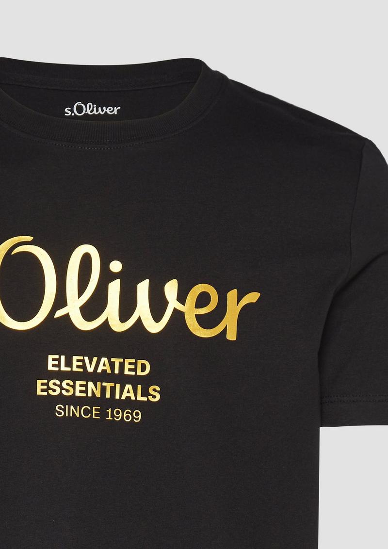 s.Oliver T-Shirt mit Gold- oder Silber-Print - schwarz