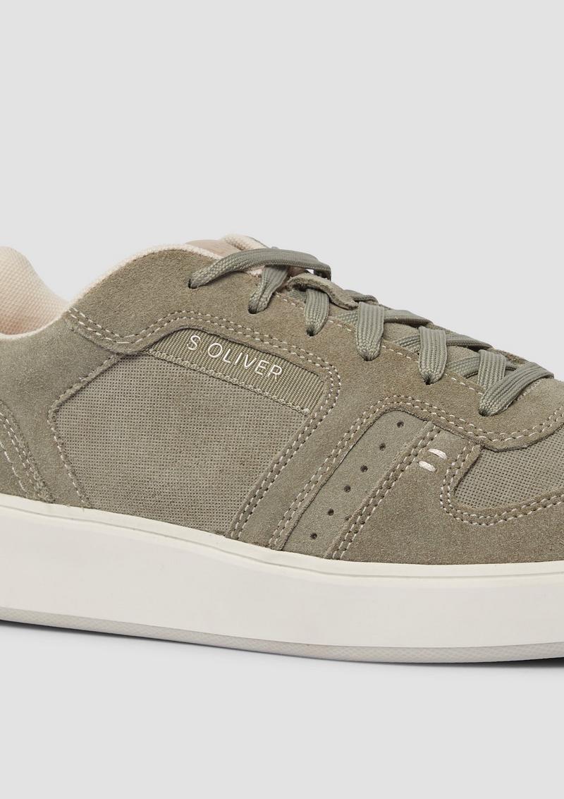 s.Oliver Sneaker im Materialmix - olivgrün
