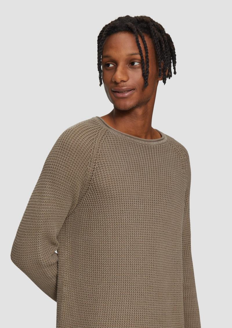 s.Oliver Locker gestrickter Pullover mit Waschung - karamell