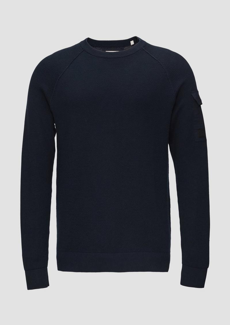 s.Oliver Strickpullover mit Raglanärmeln und Strukturmix - navy