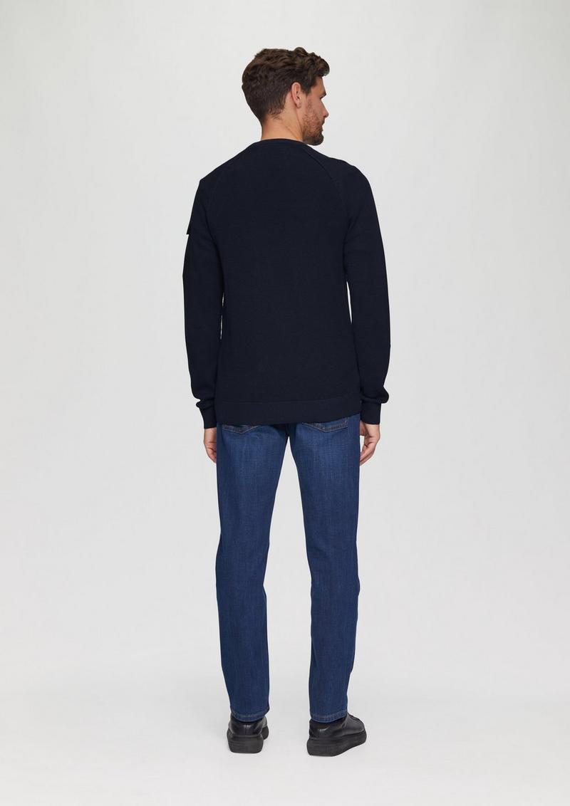 s.Oliver Strickpullover mit Raglanärmeln und Strukturmix - navy