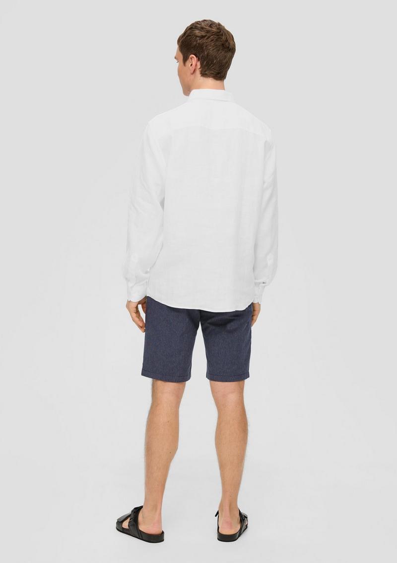 s.Oliver Leinenhemd mit Button-Down-Kragen - weiß