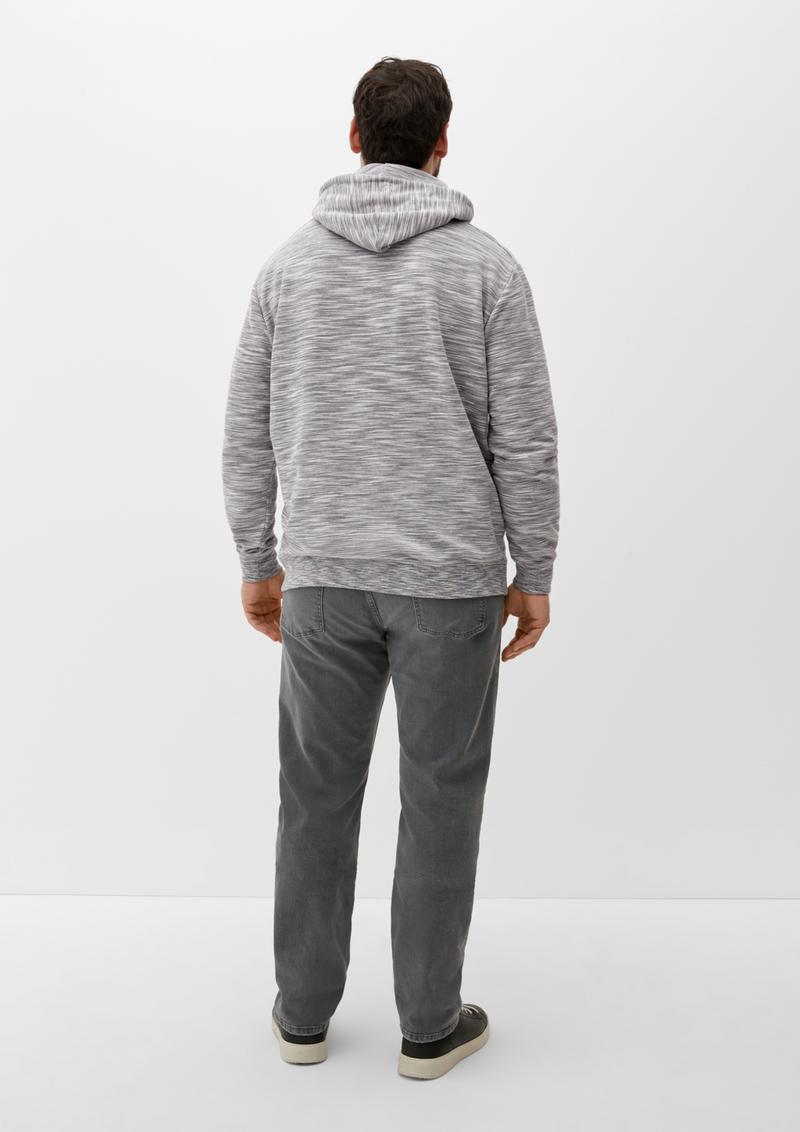 s.Oliver Hoodie mit Frontprint - grau meliert