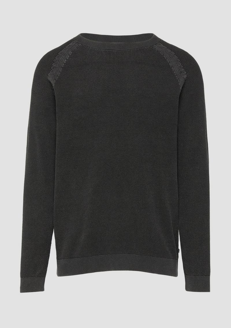 s.Oliver Gewaschener Strickpullover mit Struktur - schwarz