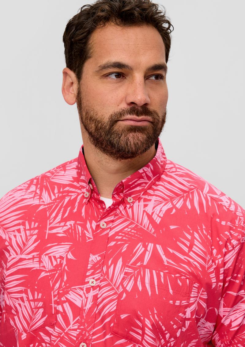 s.Oliver Kurzarmhemd im Slim-Fit - himbeere