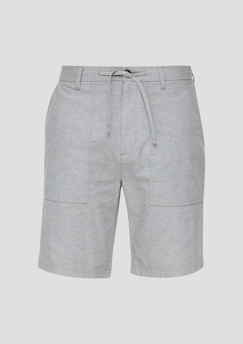 s.Oliver Chino-Shorts aus Leinenmix mit elastischem Bund - hellgrau