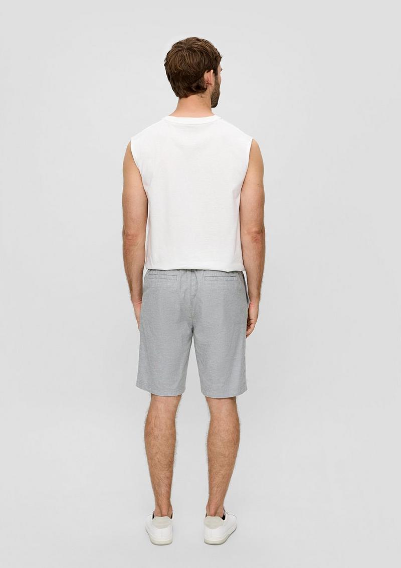 s.Oliver Chino-Shorts aus Leinenmix mit elastischem Bund - hellgrau