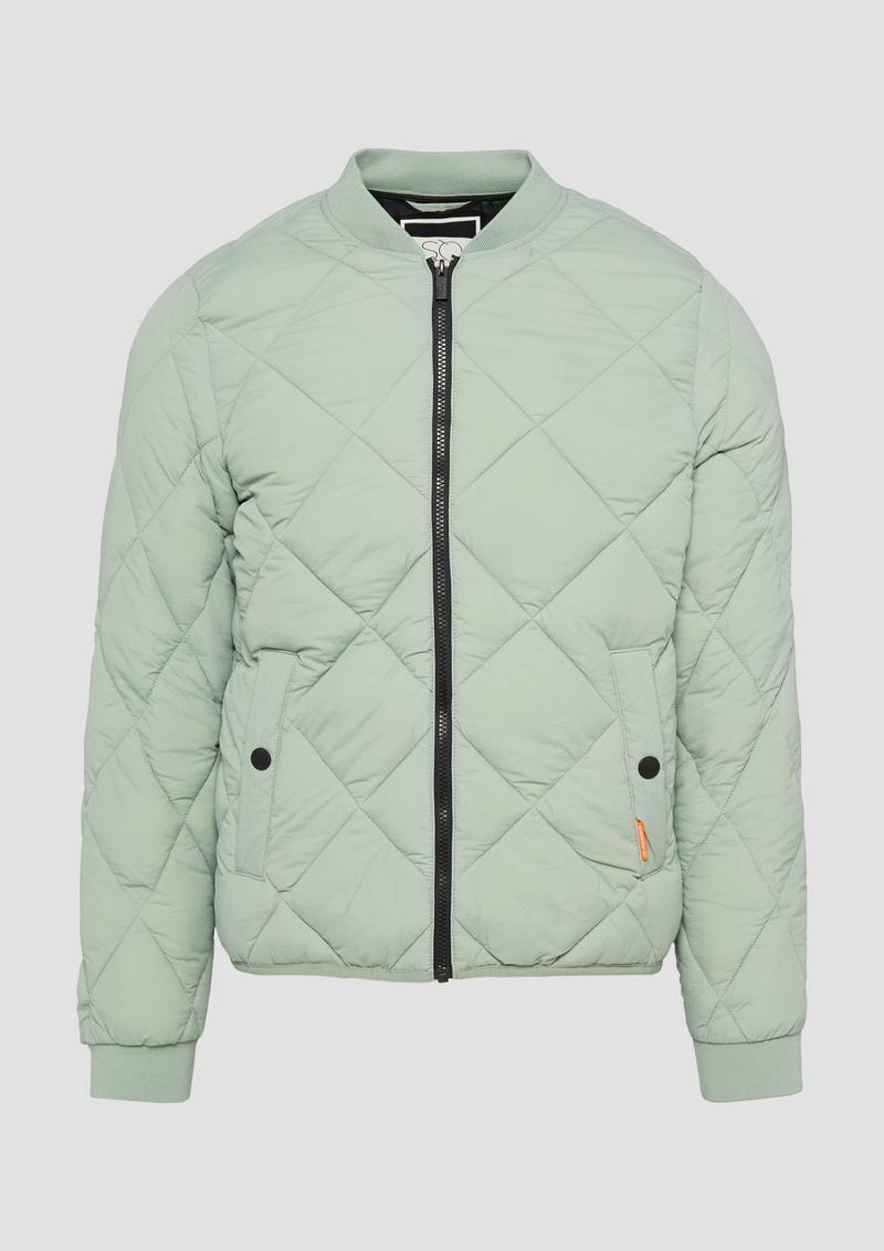s.Oliver Stepp-Blouson mit Stehkragen - salbeigrün
