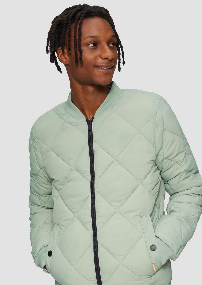 s.Oliver Stepp-Blouson mit Stehkragen - salbeigrün