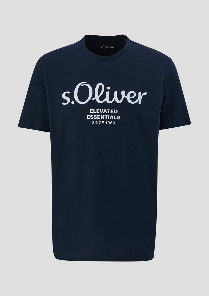 s.Oliver T-Shirt mit Logo-Print - navy