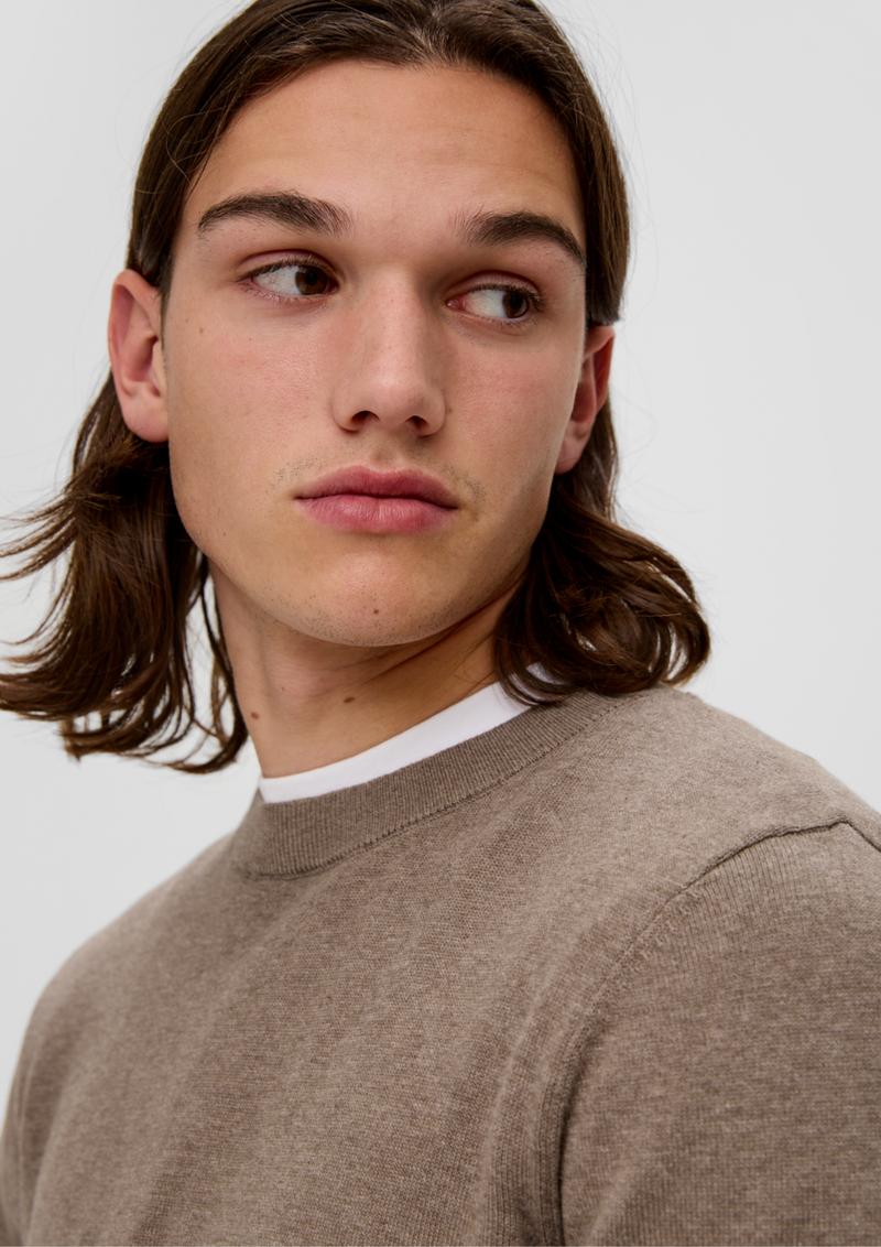 s.Oliver Basic Strickpullover - hellbraun