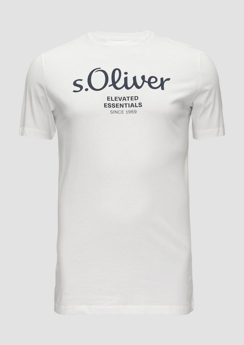 s.Oliver T-Shirt mit Logo-Print - weiß