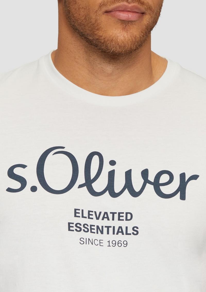 s.Oliver T-Shirt mit Logo-Print - weiß