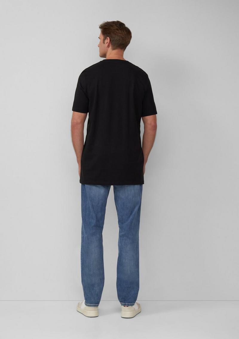 s.Oliver T-Shirt mit Crew Neck und Frontprint - schwarz