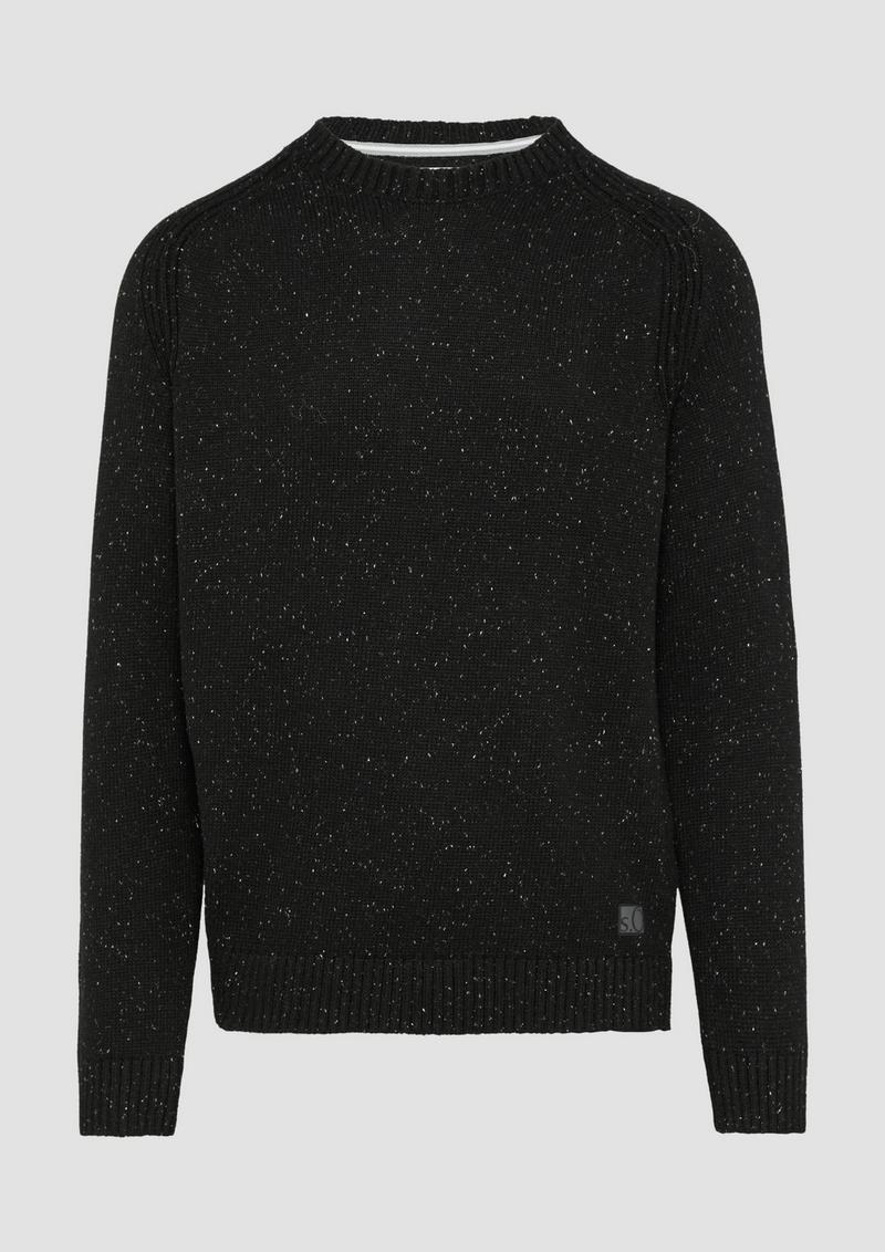 s.Oliver Crew-Neck-Pullover mit Farbeffekt - schwarz