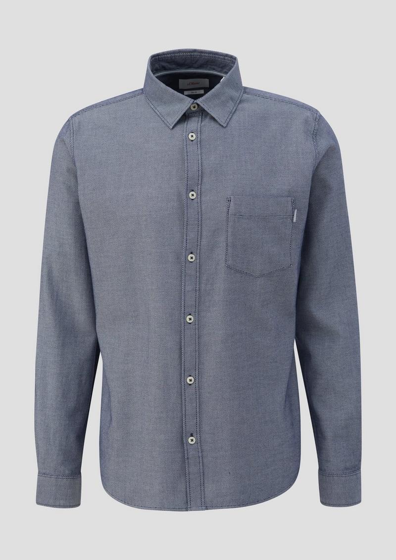 s.Oliver Hemd im Slim Fit - tiefblau