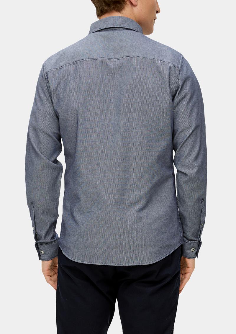 s.Oliver Hemd im Slim Fit - tiefblau