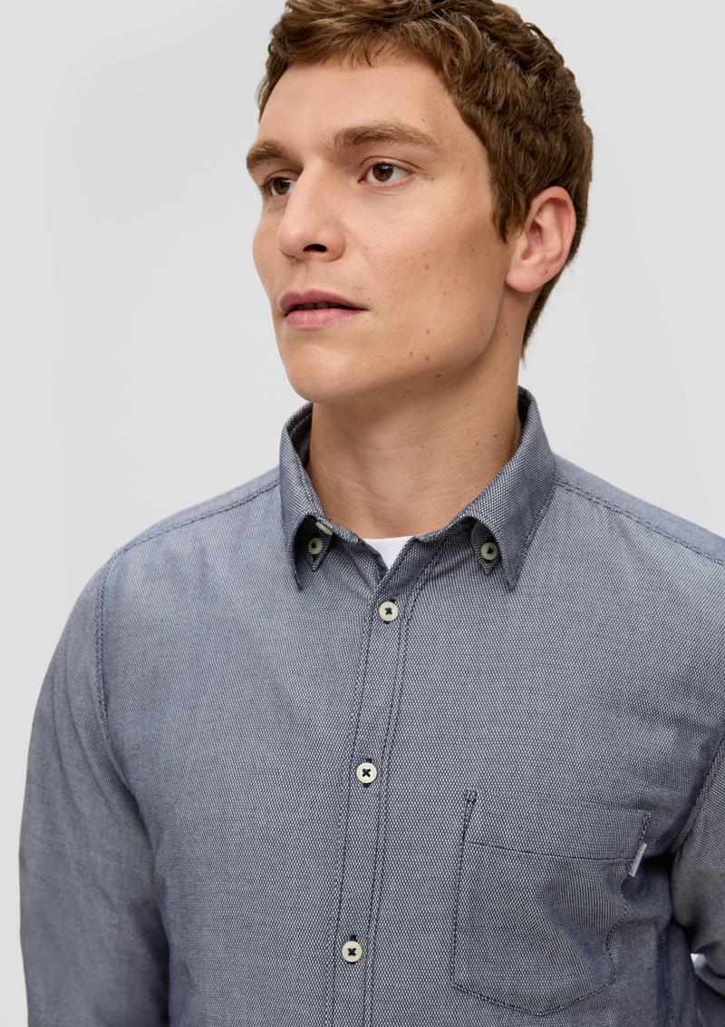 s.Oliver Hemd im Slim Fit - tiefblau