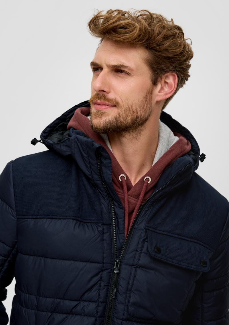s.Oliver Steppjacke im Fabricmix - navy