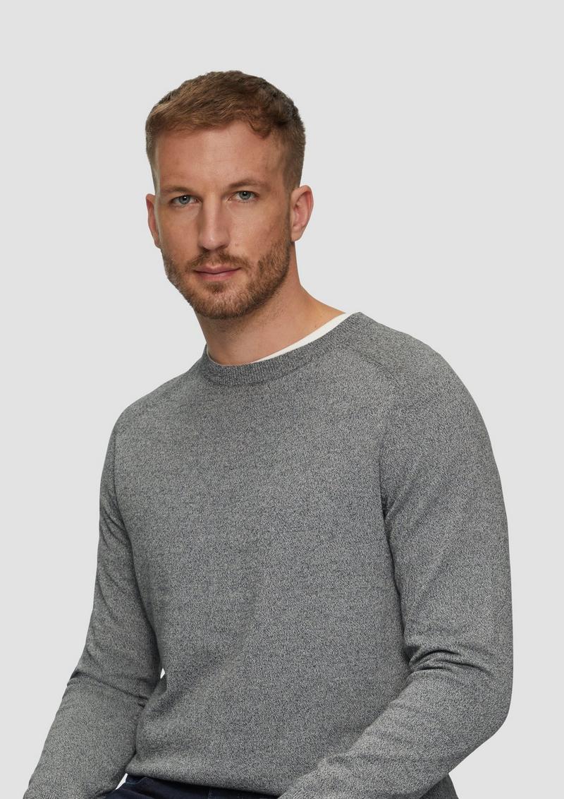 s.Oliver Strickpullover mit Raglanärmeln - schiefergrau