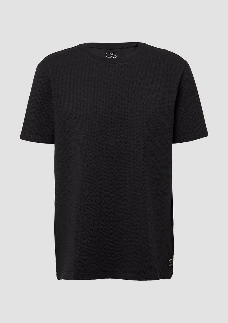 s.Oliver T-Shirt aus Strukturware - schwarz