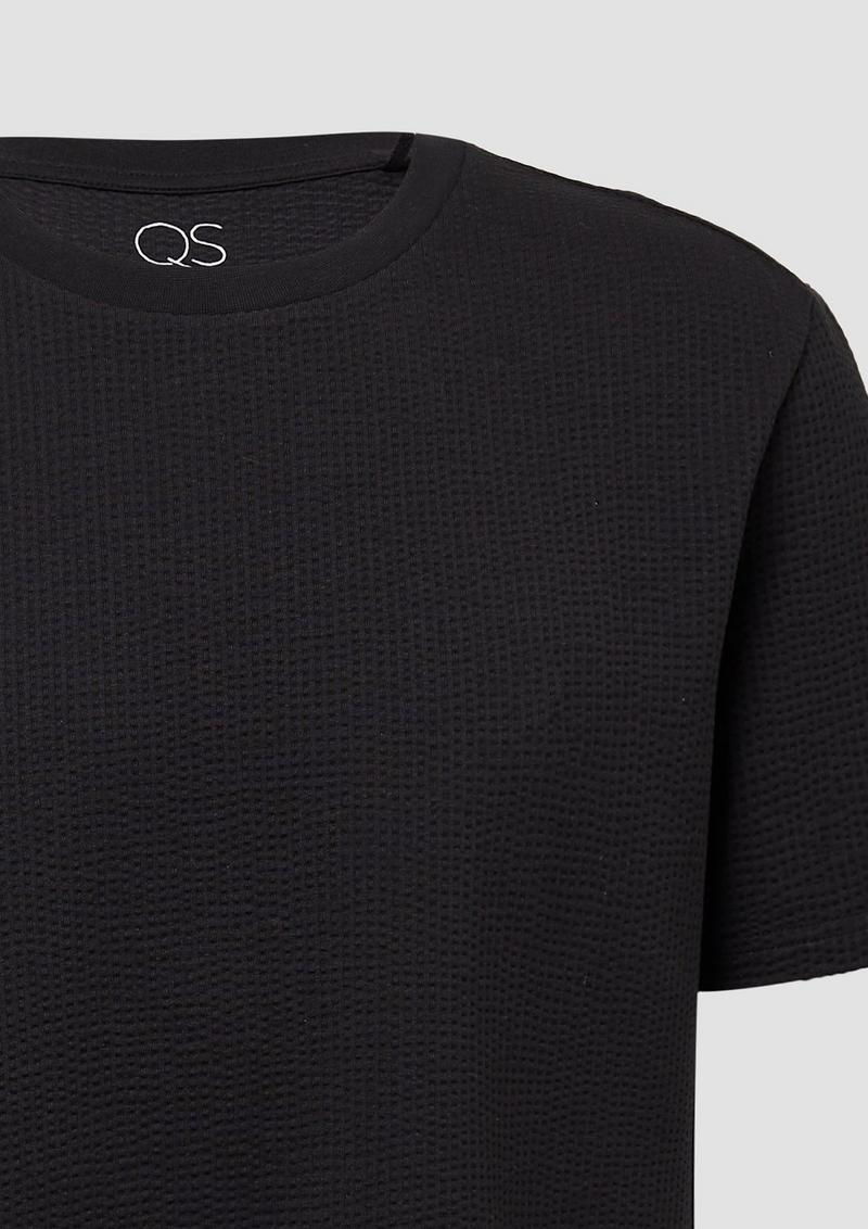 s.Oliver T-Shirt aus Strukturware - schwarz