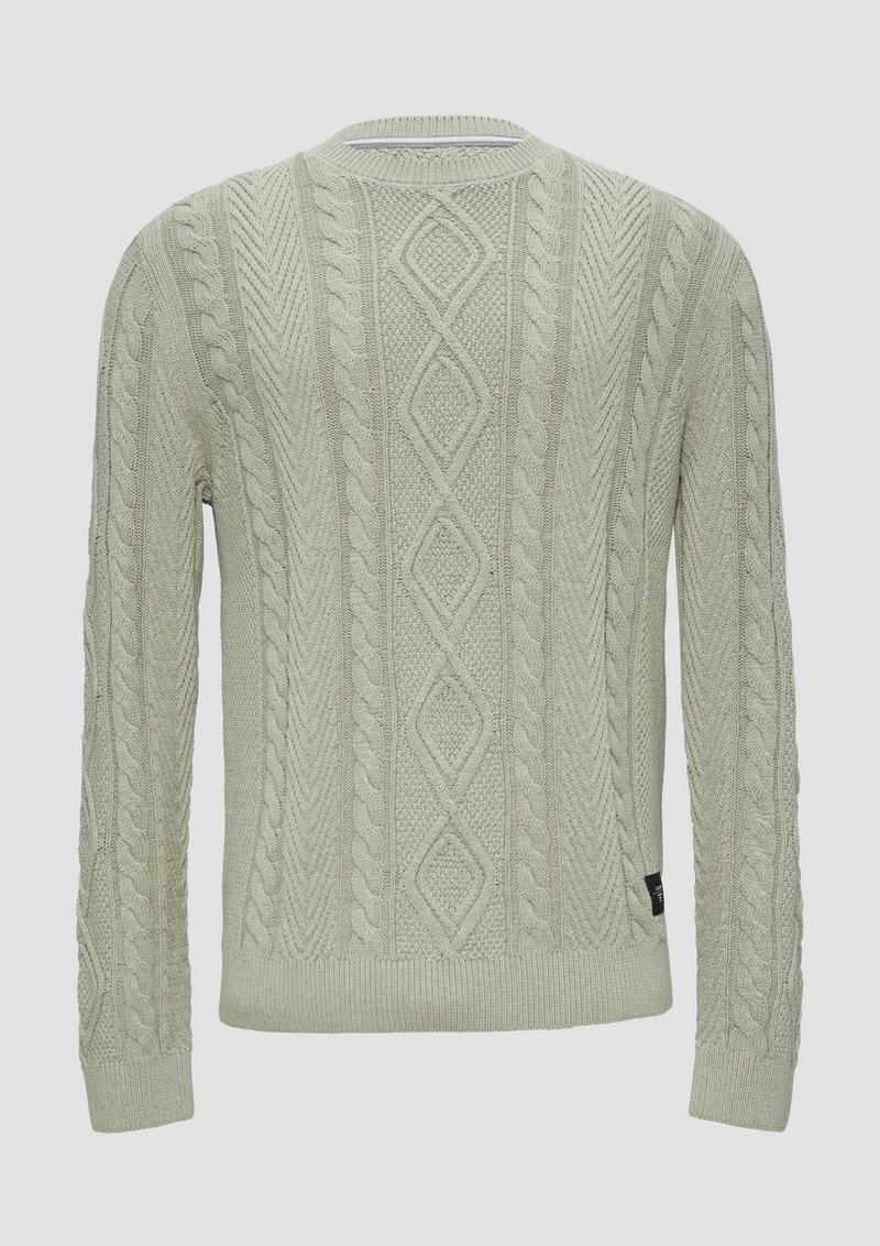 s.Oliver Strickpullover mit Zopfmuster - helles beige