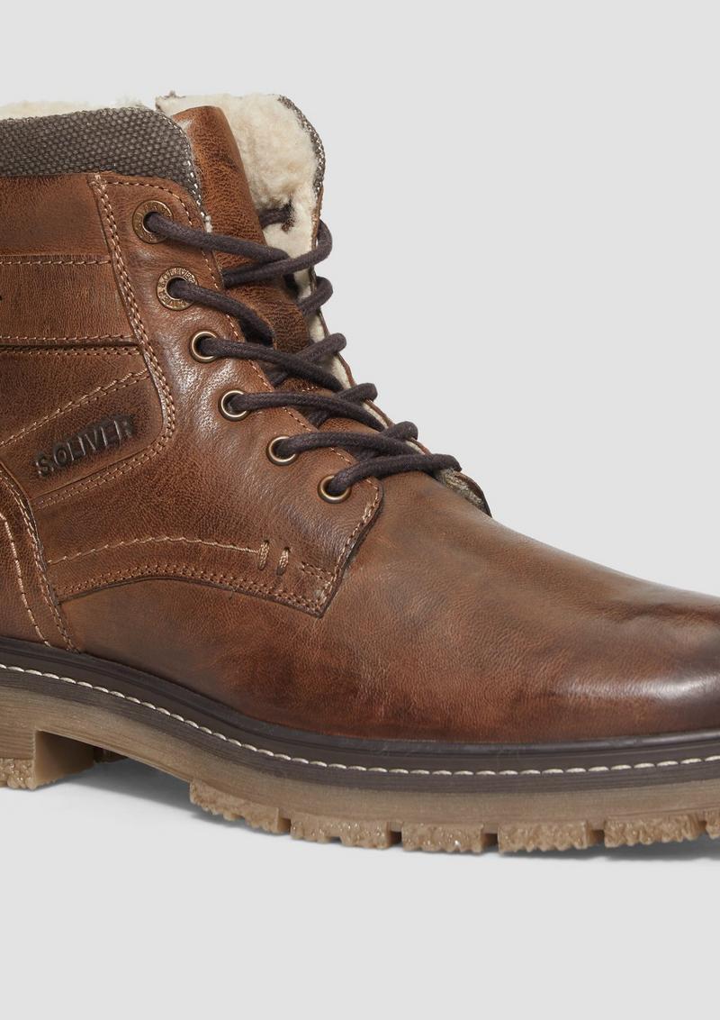 s.Oliver Stiefel aus Leder - cognac