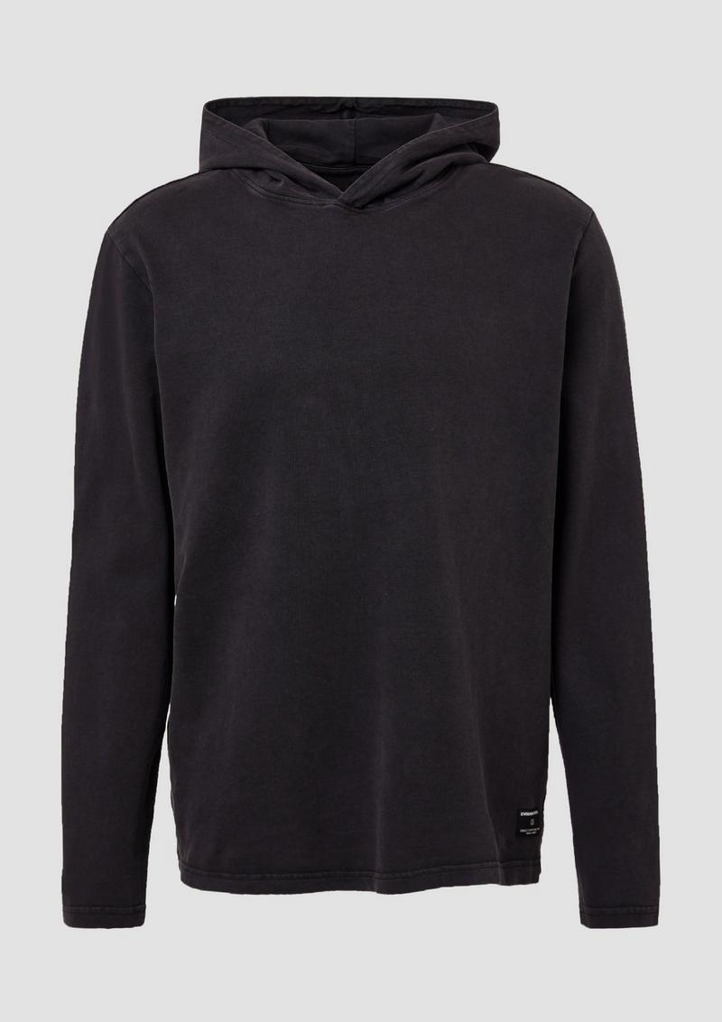 s.Oliver Soft gewaschener Hoodie - schwarz