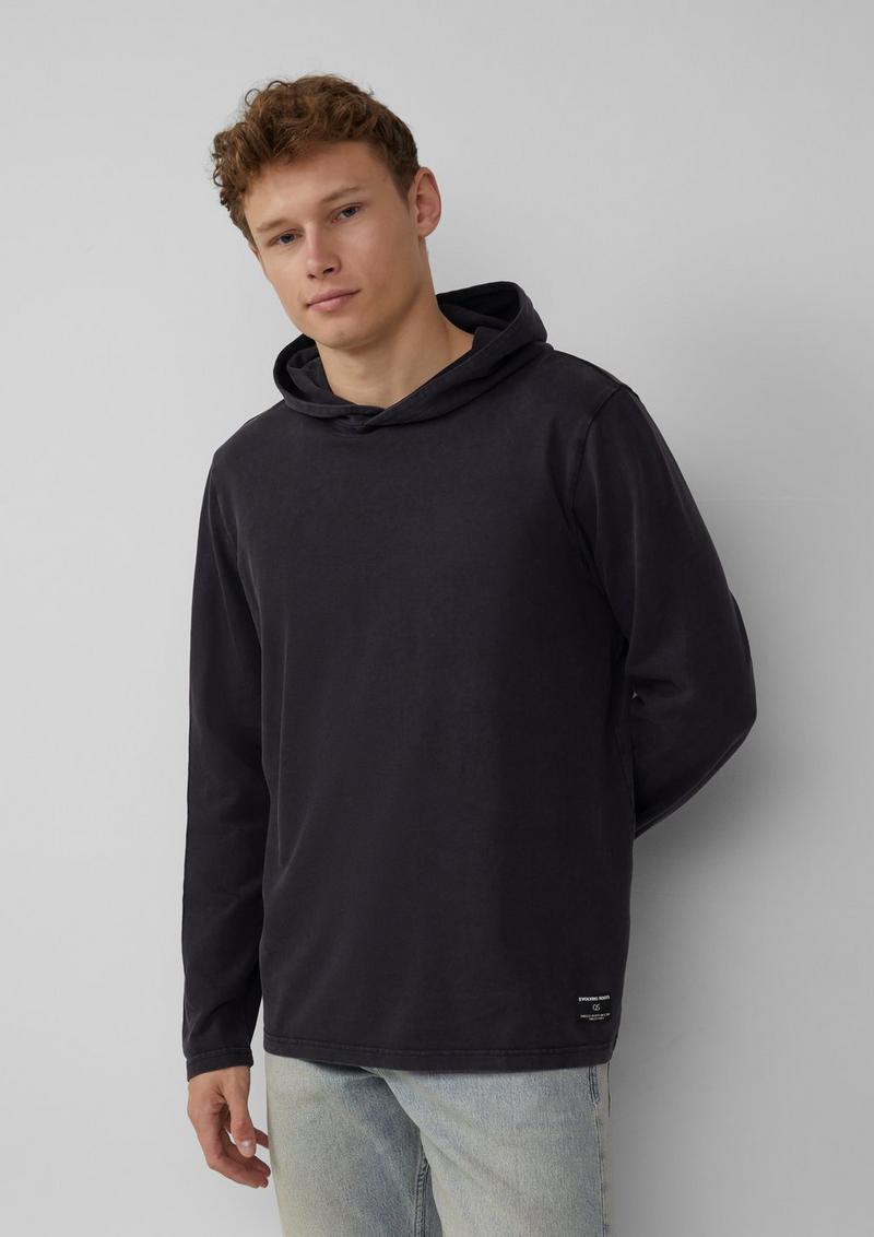 s.Oliver Soft gewaschener Hoodie - schwarz