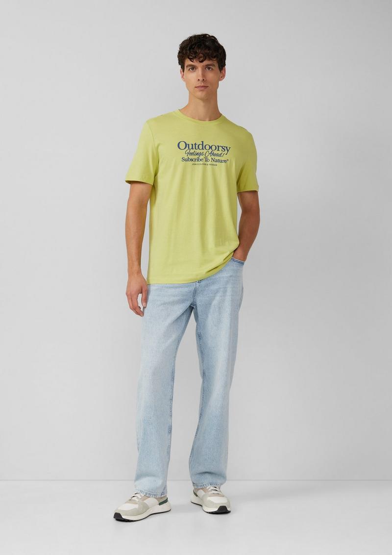 s.Oliver Baumwoll-T-Shirt mit Frontprint - hellgrün