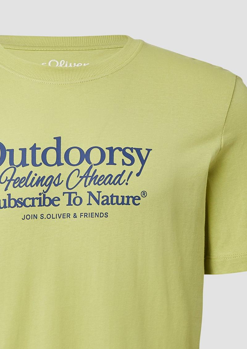 s.Oliver Baumwoll-T-Shirt mit Frontprint - hellgrün