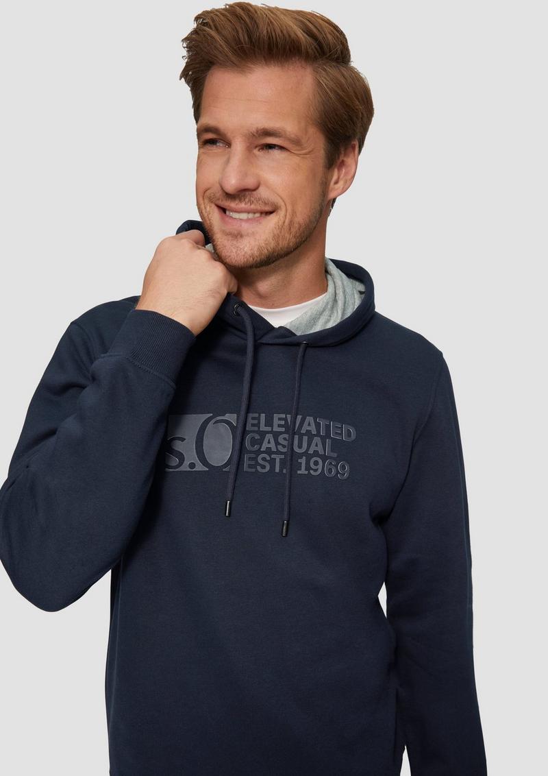 s.Oliver Hoodie mit Logo-Print - navy