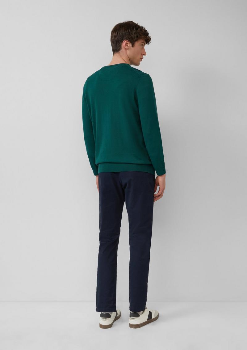 s.Oliver Strickpullover mit Logo-Stickerei - olivgrün