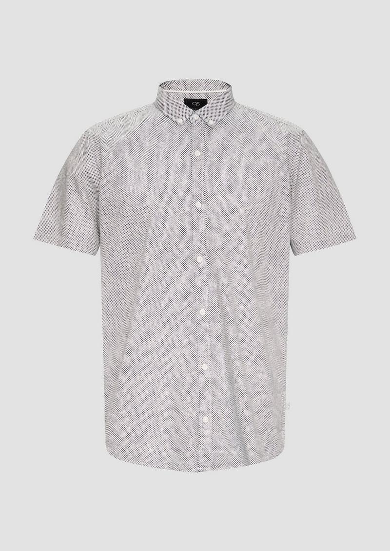 s.Oliver Regular: Kurzarmhemd mit All-over-Print - weiß