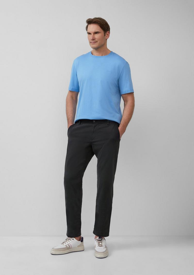 s.Oliver Baumwoll-T-Shirt mit Logo-Print - blau